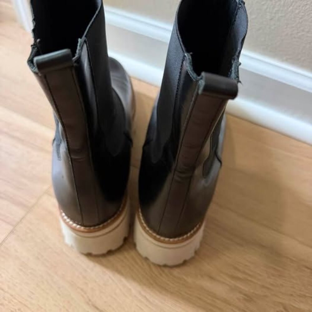 Paloma Barcelo Made in Spain Black Leather Boots Size 38 - Picture 2 of 6